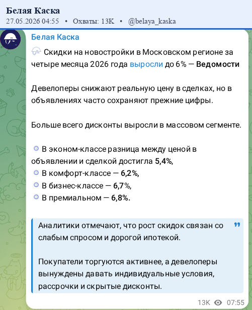 Скриншот поста