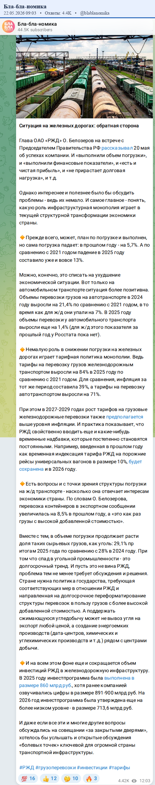Скриншот поста
